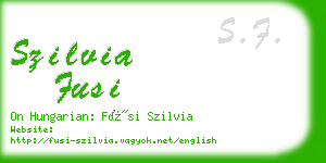szilvia fusi business card